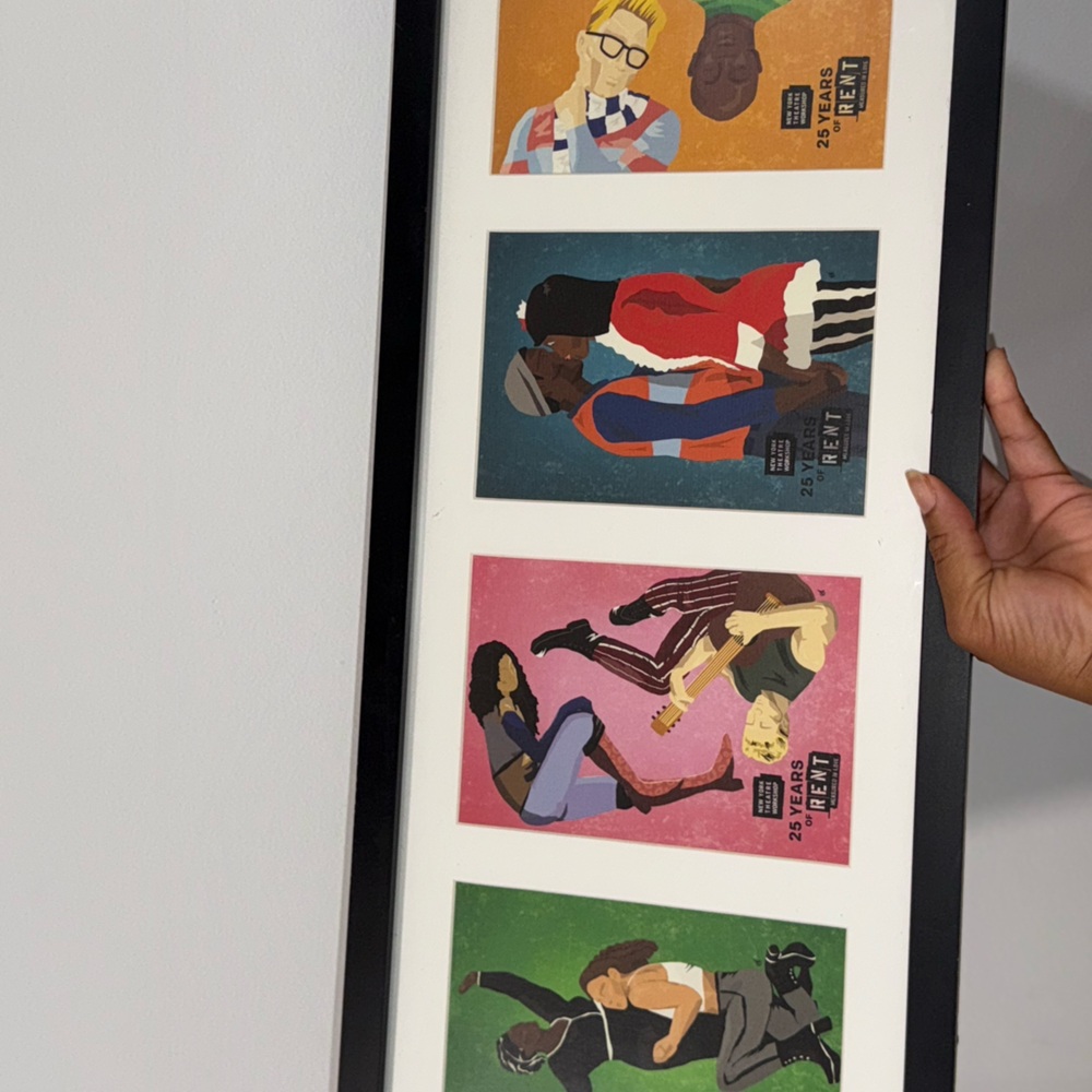 Framed Art Print with Colorful Illustrations from RENT the musical.
